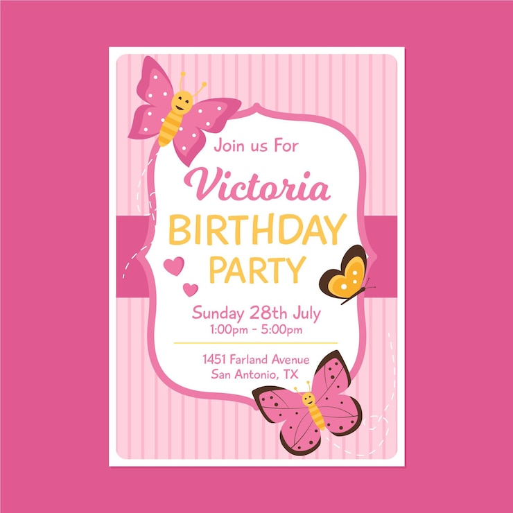 Vecteur gratuit modèle d'invitation d'anniversaire pour enfants