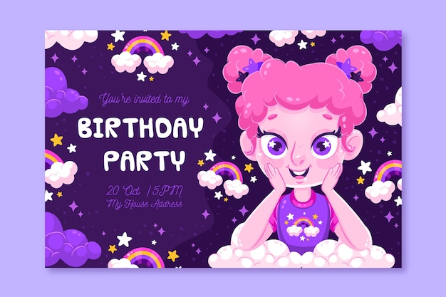 Modèle d'invitation d'anniversaire pour enfants