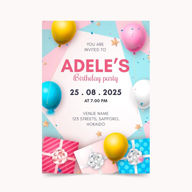 Modèle D'invitation D'anniversaire Réaliste