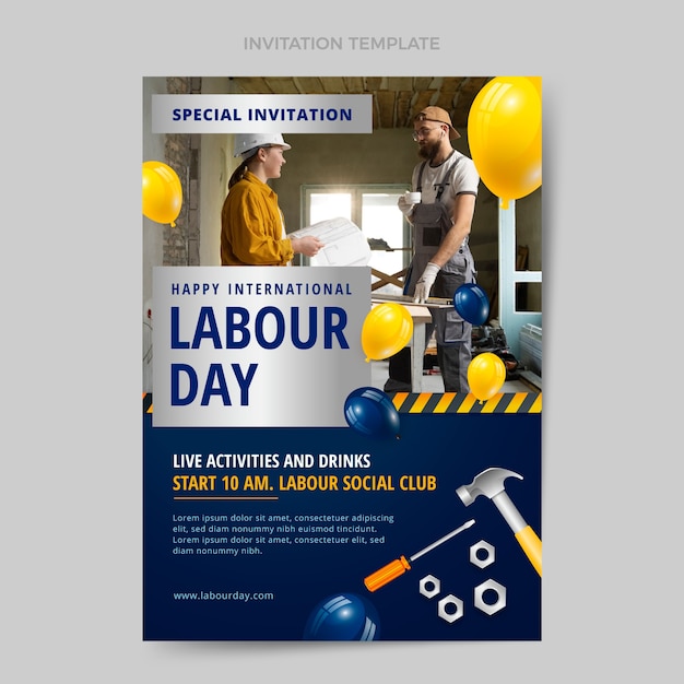 Modèle D'invitation De Bonne Fête Internationale Du Travail