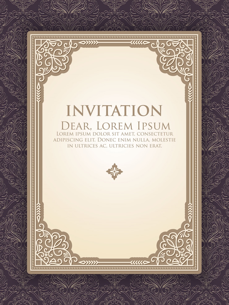 modèle d'invitation avec une décoration vintage élégante