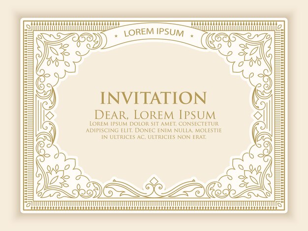 modèle d'invitation avec une décoration vintage élégante