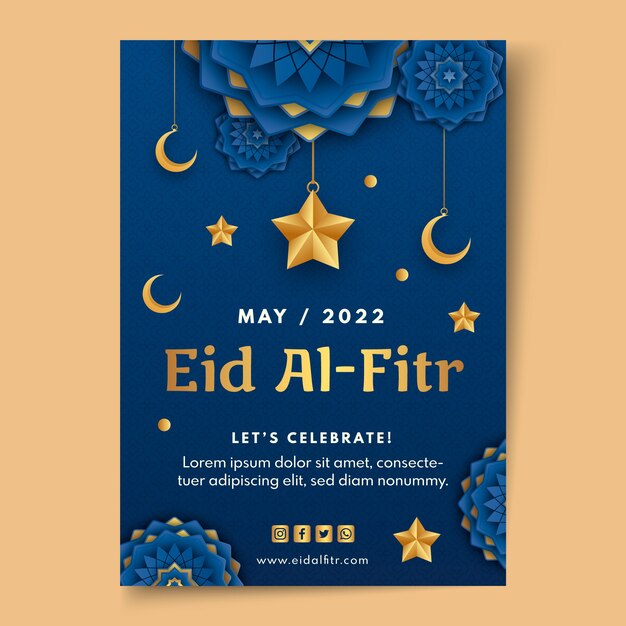 Modèle D'invitation Dégradé Eid Al-fitr