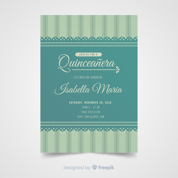 Modèle D'invitation De Dentelle Quinceanera