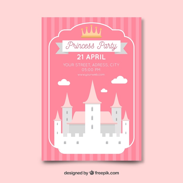 Modèle D'invitation Fête Château Château Plat