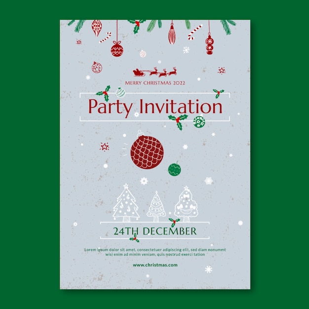 Vecteur gratuit modèle d'invitation à la fête de noël