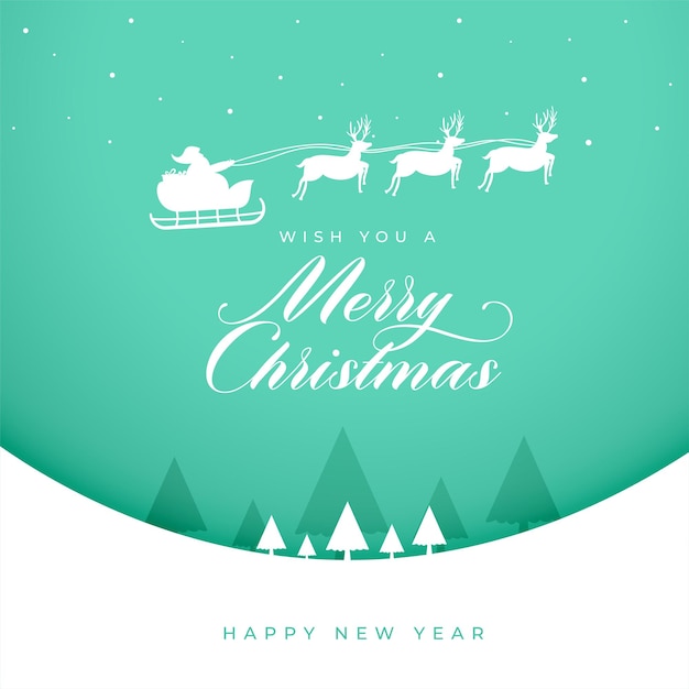 Modèle D'invitation De Joyeux Noël Avec Vecteur De Traîneau Du Père