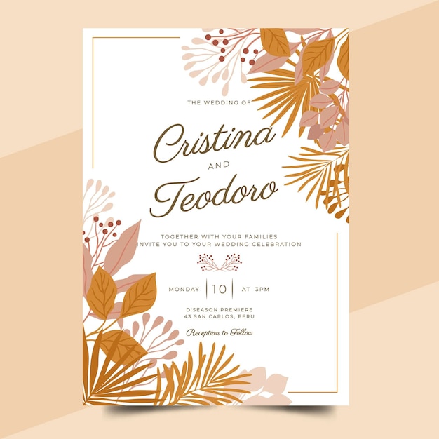 Modèle d'invitation de mariage Boho