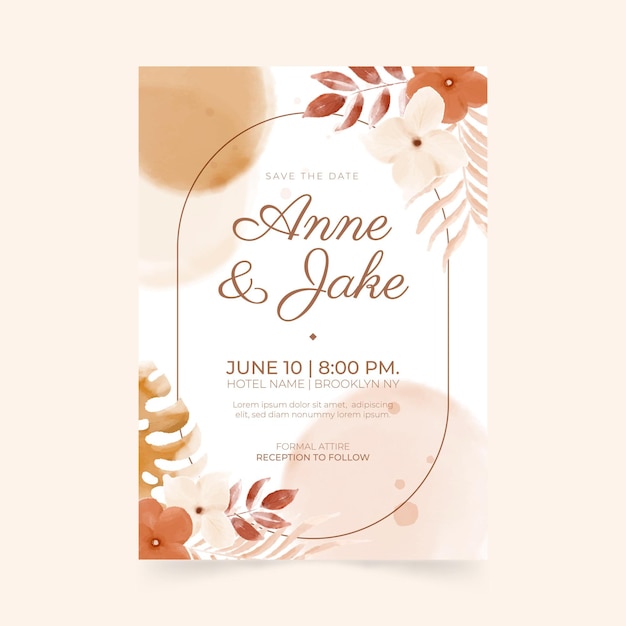 Modèle D'invitation De Mariage Boho