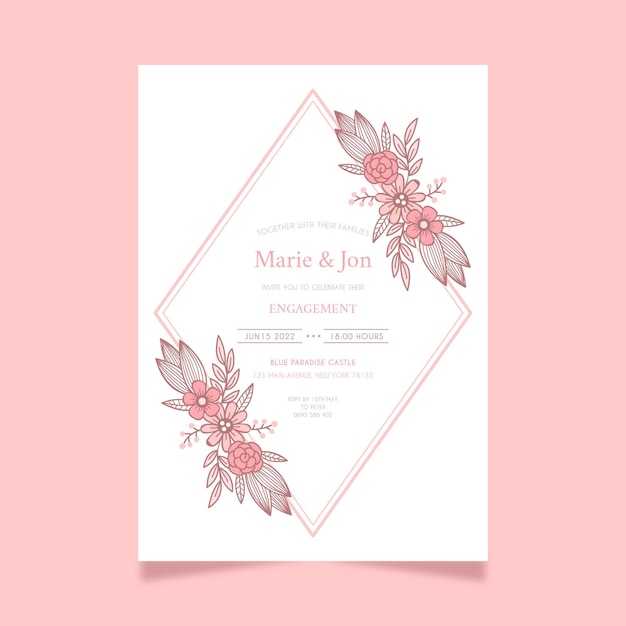 Modèle D'invitation De Mariage Boho