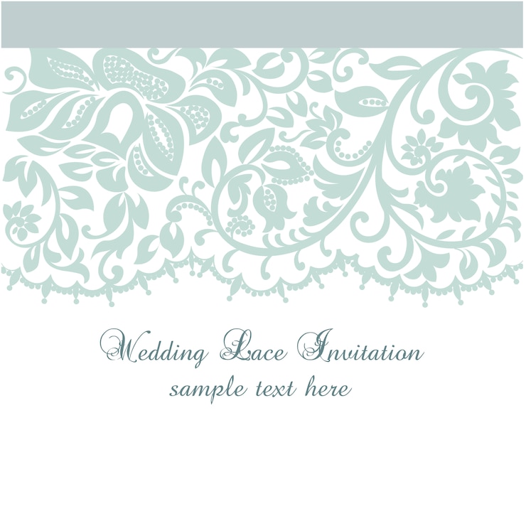 Vecteur gratuit modèle d&#39;invitation de mariage en dentelle
