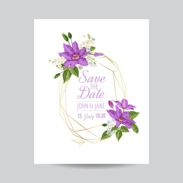 Modele D Invitation D Anniversaire Avec Des Fleurs Vecteur Gratuite