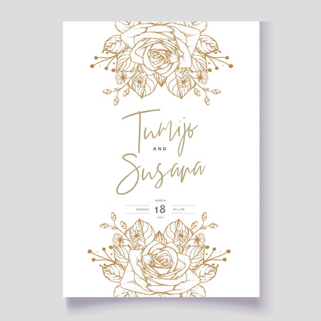 Modèle D'invitation De Mariage Avec Des Fleurs