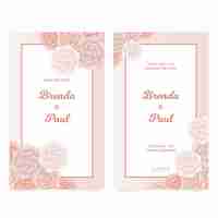 Vecteur gratuit modèle d'invitation de mariage floral minimaliste élégant