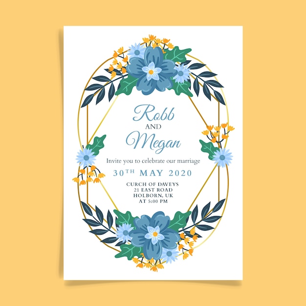 Modèle D'invitation De Mariage Floral