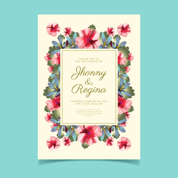 Modèle D'invitation De Mariage Floral