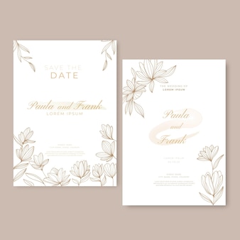 Modèle d'invitation de mariage floral