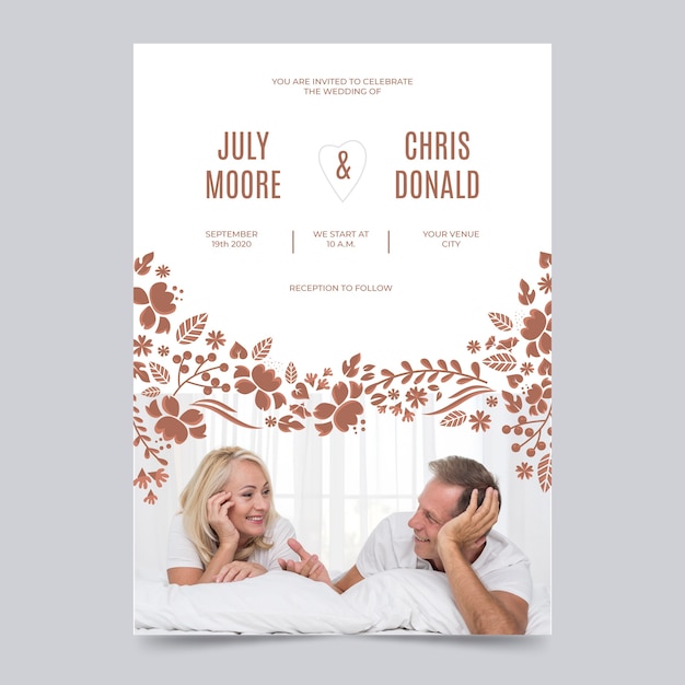 Modèle D'invitation De Mariage Avec Image