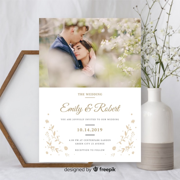 Modèle D'invitation De Mariage Magnifique Avec Photo