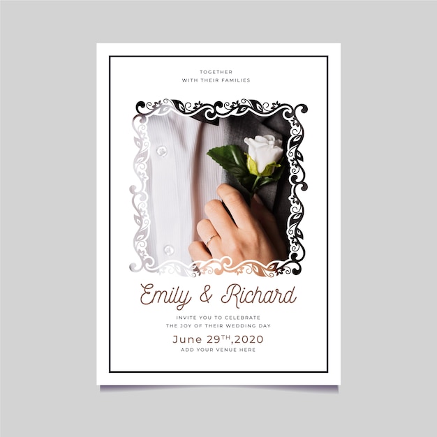 Modèle D'invitation De Mariage Avec Photo