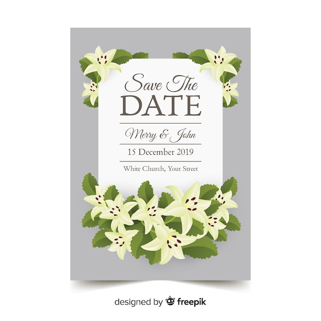 Modèle D'invitation De Mariage Réaliste