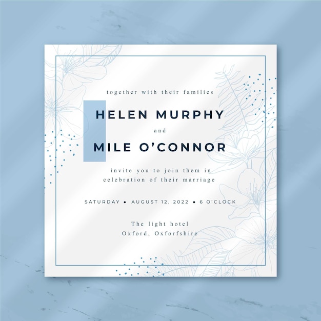 Modèle d'invitation de mariage simple