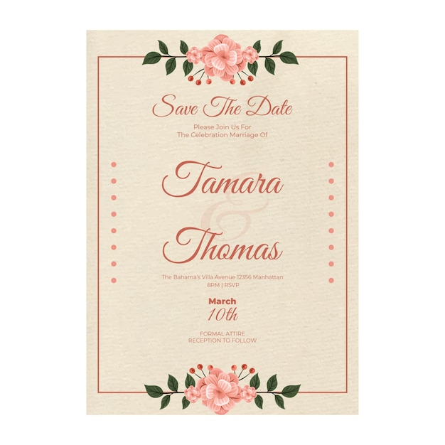 Modèle D'invitation De Mariage