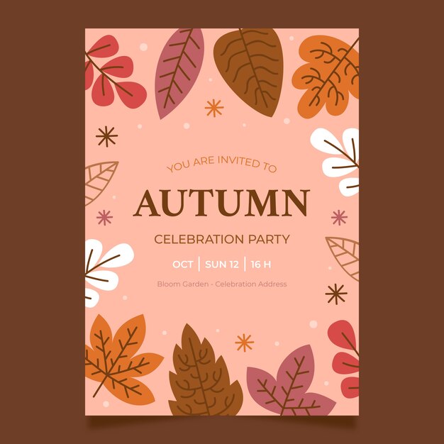 Modèle d'invitation plat pour la fête d'automne