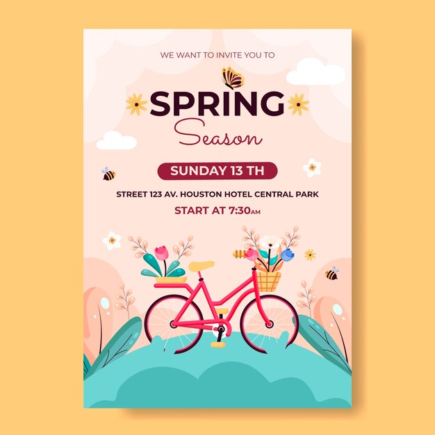 Modèle d'invitation pour la fête du printemps
