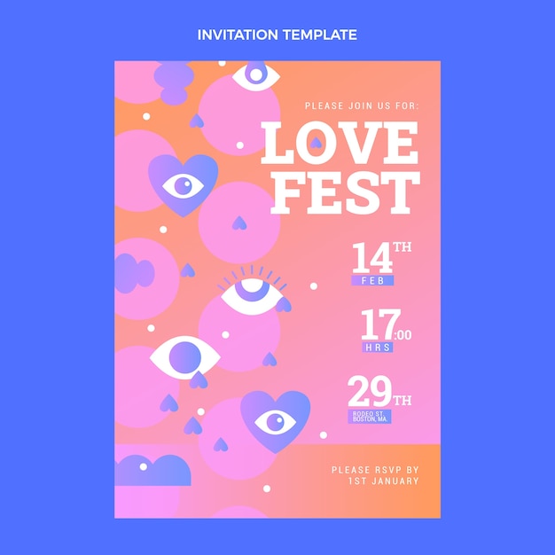 Modèle D'invitation à La Saint-valentin Dégradé