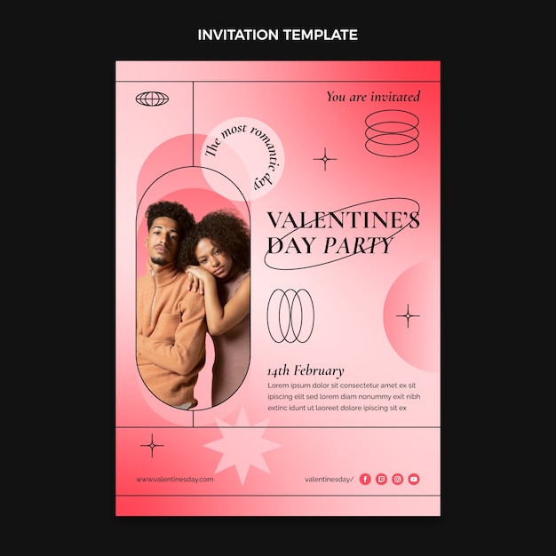 Modèle d'invitation à la Saint-Valentin dégradé