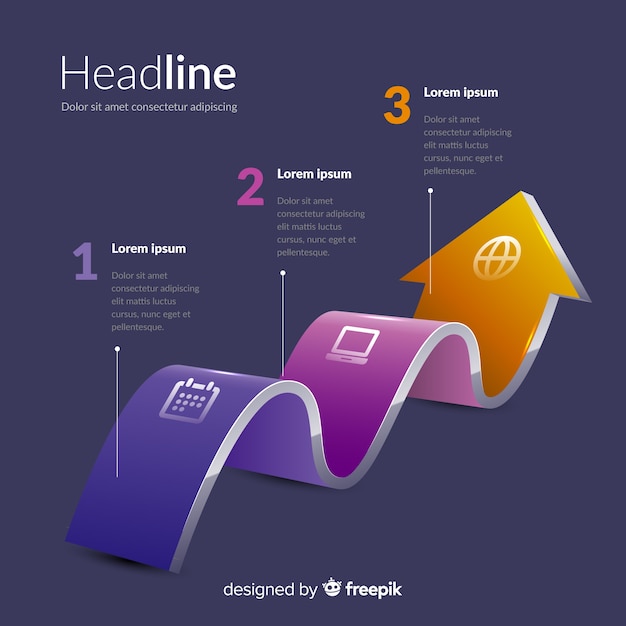 Vecteur gratuit modèle isométrique de modèle d'infographie étapes