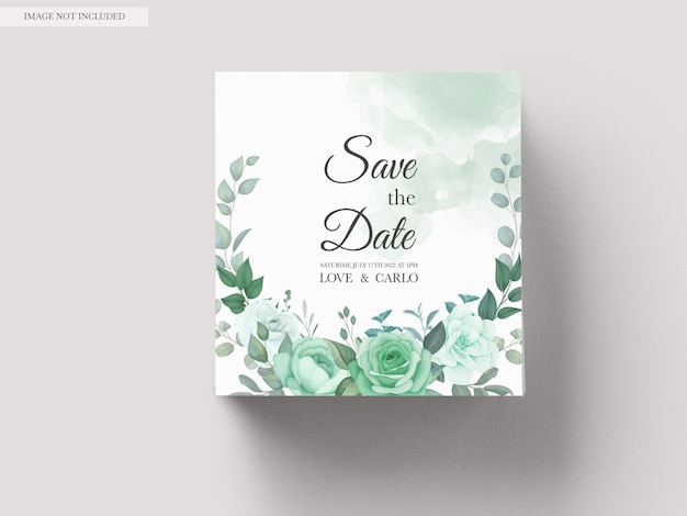 Vecteur gratuit modèle de jeu d'invitation de mariage avec verdure floral