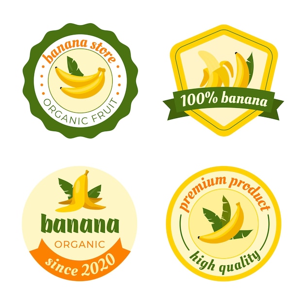 Vecteur gratuit modèle de jeu de logo banane