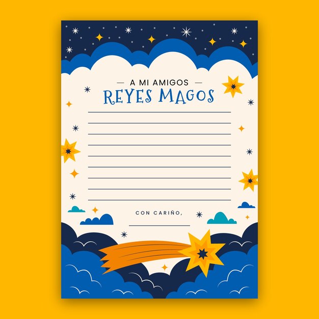 Modèle de lettre plat reyes magos