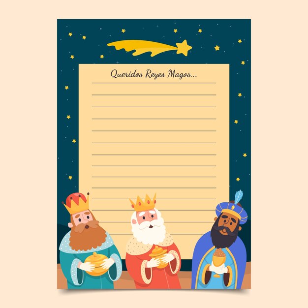 Modèle de lettre plat reyes magos
