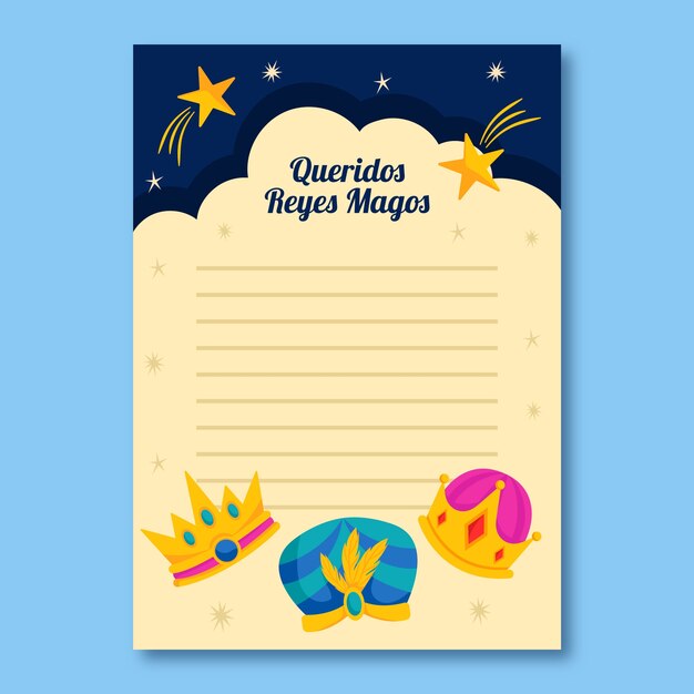 modèle de lettre plate pour reyes magos