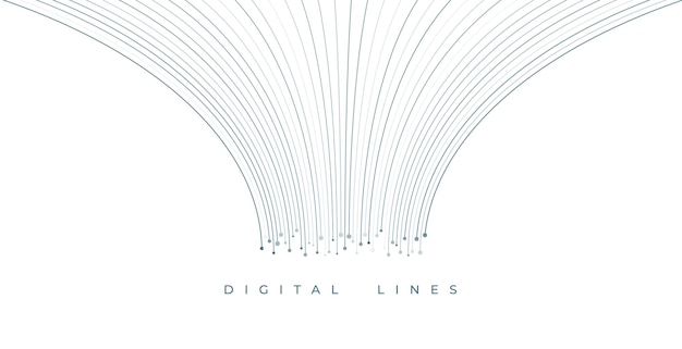 Vecteur gratuit modèle de ligne numérique futuriste de conception de fond techno vectoriel