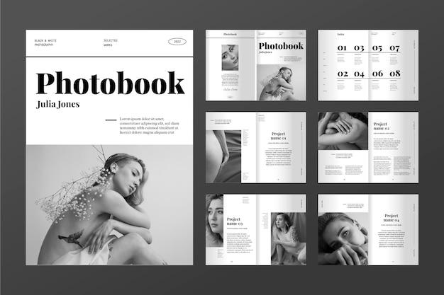 Modèle de livre photo design plat