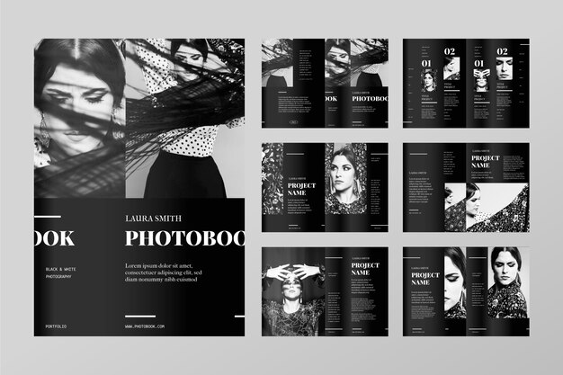 Modèle de livre photo design plat