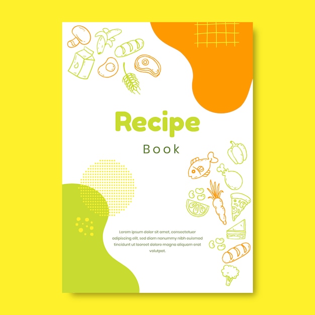 Modèle De Livre De Recettes Dessiné à La Main