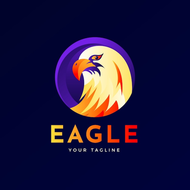 Vecteur gratuit modèle de logo aigle dégradé