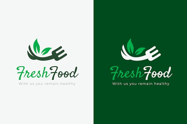 Vecteur gratuit modèle de logo d'aliments sains dessinés à la main