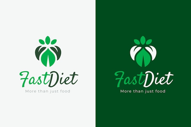 Modèle De Logo D'aliments Sains Dessinés à La Main