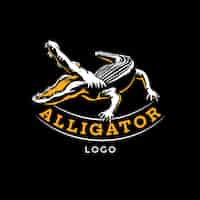Vecteur gratuit modèle de logo alligator dessiné à la main