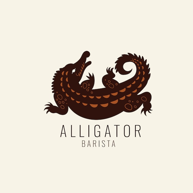 Modèle De Logo Alligator Plat