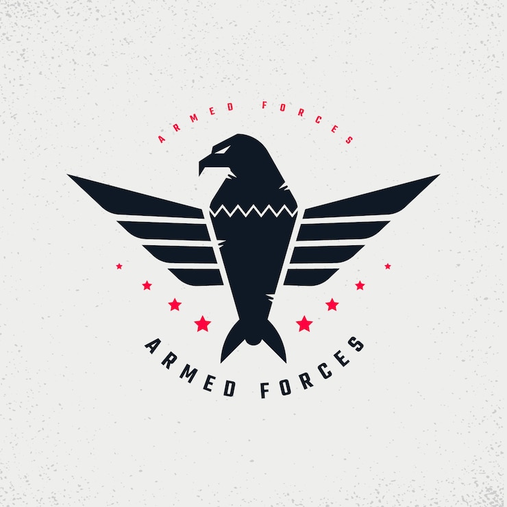 Vecteur gratuit modèle de logo de l'armée dessiné à la main