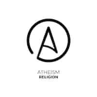 Vecteur gratuit modèle de logo d'athéisme design plat