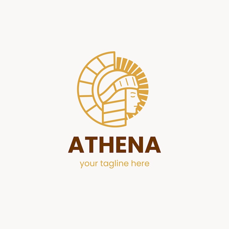 Vecteur gratuit modèle de logo athena design plat