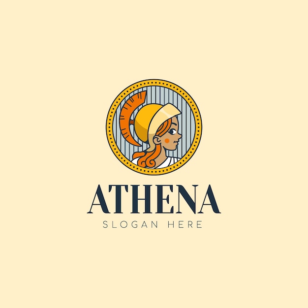 Vecteur gratuit modèle de logo athena design plat